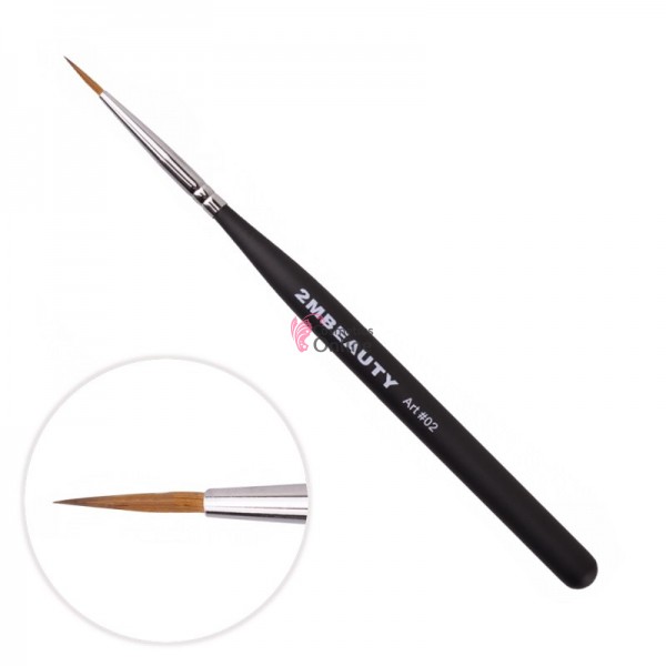 Pensula pentru pictura 2M Black Beauty din par natural Nail Art nr. 02